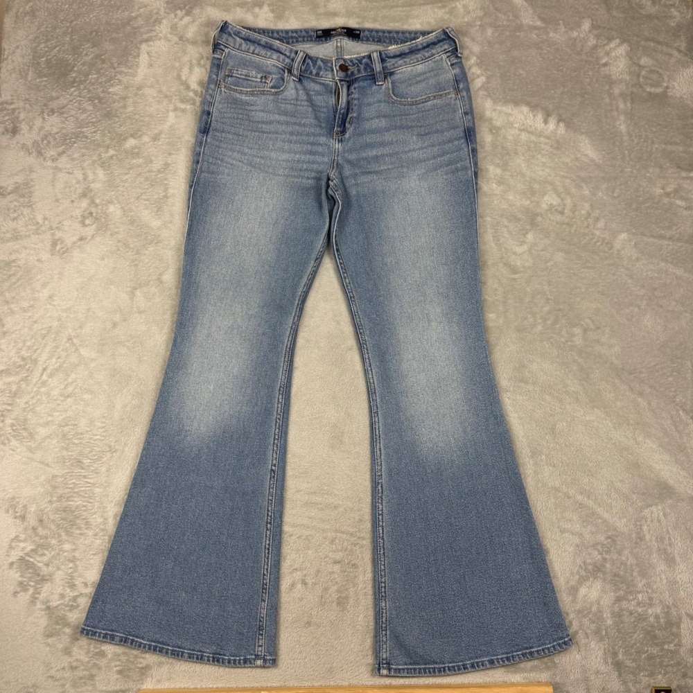 Hollister Womens 10R W30 Low Rise Flare Jeans Light Wash Stretch Y2K